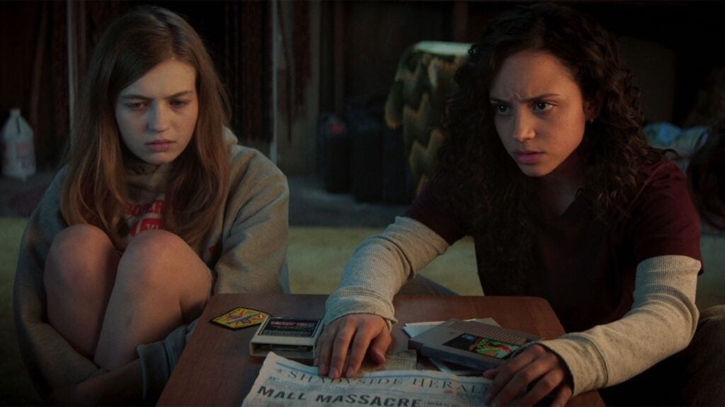 Olivia Scott Welch and Kiana Madeira in Fear Street Part One: 1994