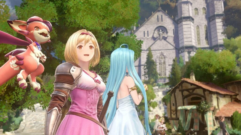 Djeeta, Vyrn, and Lyria in a town