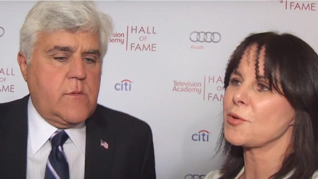 screenshot of Jay Leno and his wife Mavis Leno at the Television Academy Hall of Fame