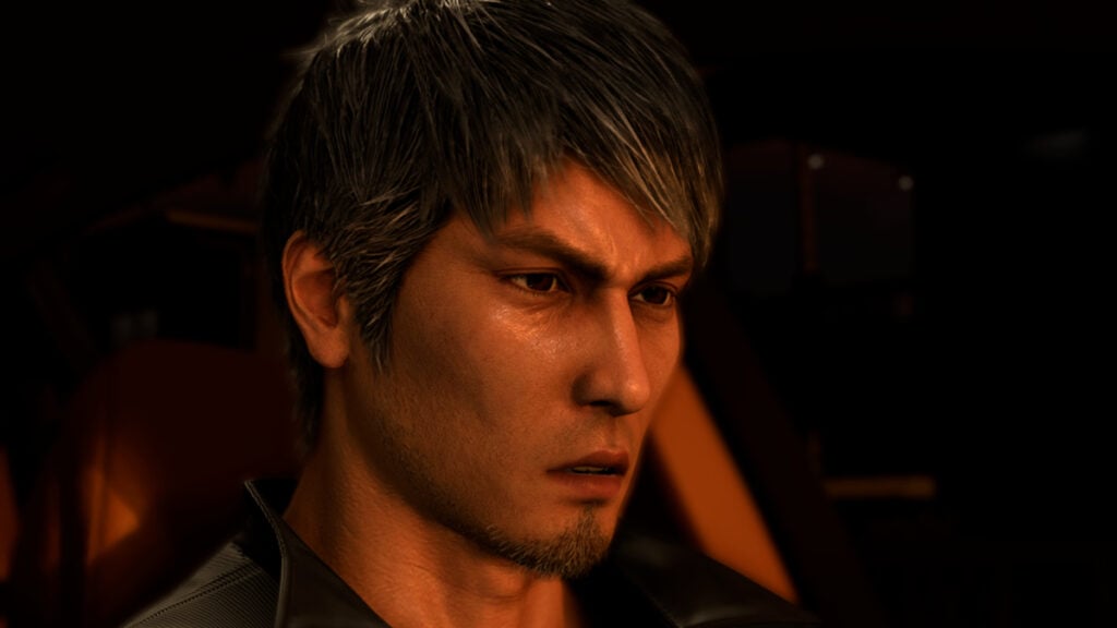 A close-up of Kazuma Kiryu, one of the best party members from Like a Dragon: Infinite Wealth