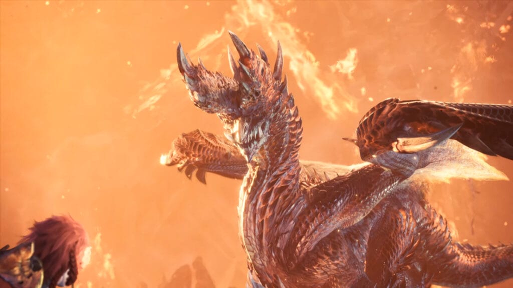 The dragon Alatreon prepares for battle in Monster Hunter: World