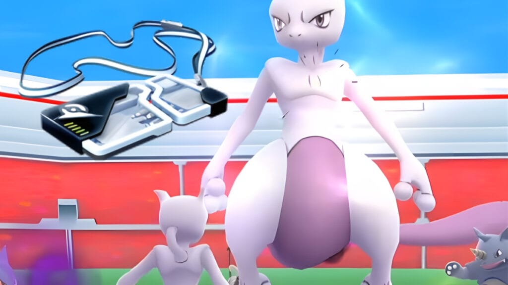 A normal Mewtwo confronts an EX Raid Mewtwo in Pokemon Go