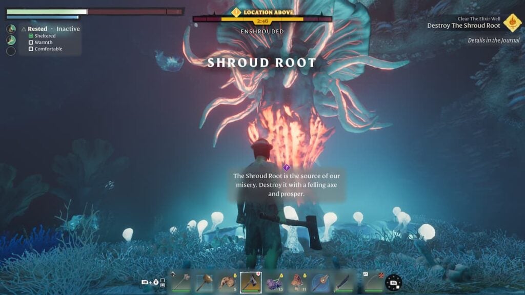 How to fell a Shroud Root and clear the Elixir Well, Enshrouded
