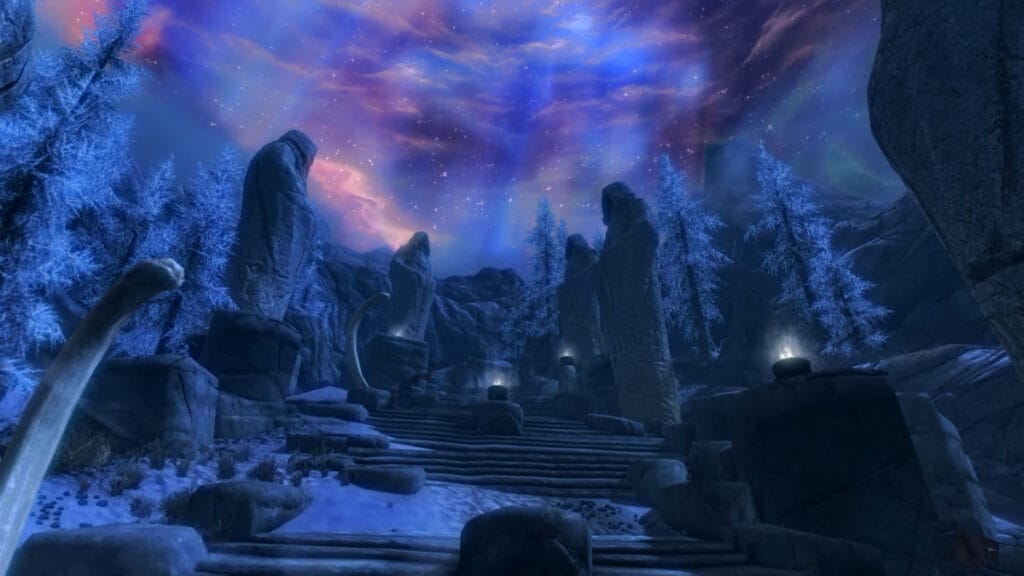 The night sky in Skyrim