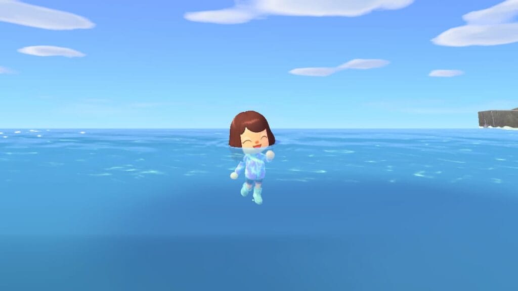 Swimming in Animal Crossing New Horizons