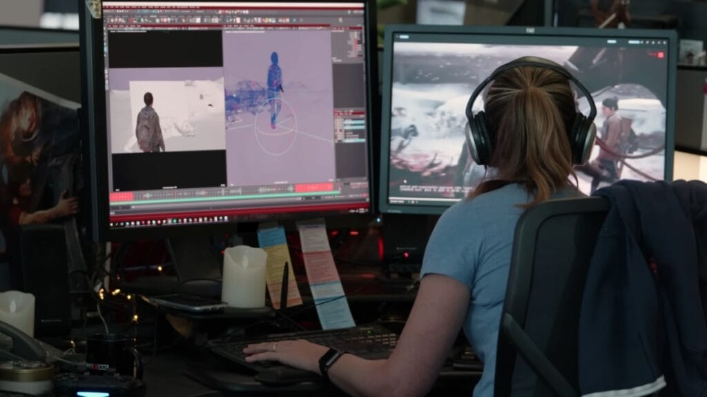 A dev from Naughty Dog working on The Last of Us Part 2 as seen in the documentary