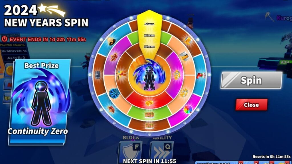 Blade Ball: New Years Limited Time Spin Wheel