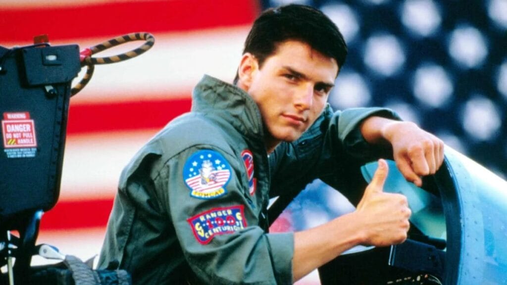 A shot of Tom Cruise from Top Gun