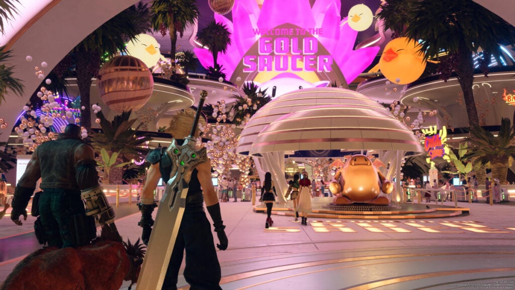 Cloud and the gang at the Gold Saucer