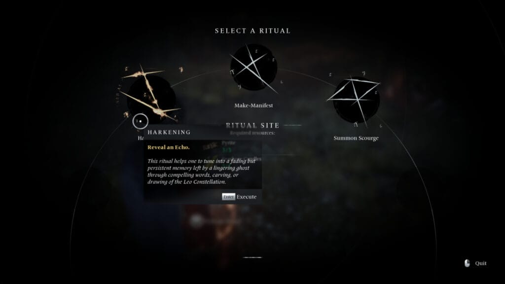 The ritual choice screen in Banishers: Ghosts of New Eden