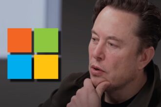Elon Musk and the Windows logo