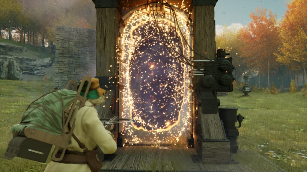 The player watches a portal open in Nightingale
