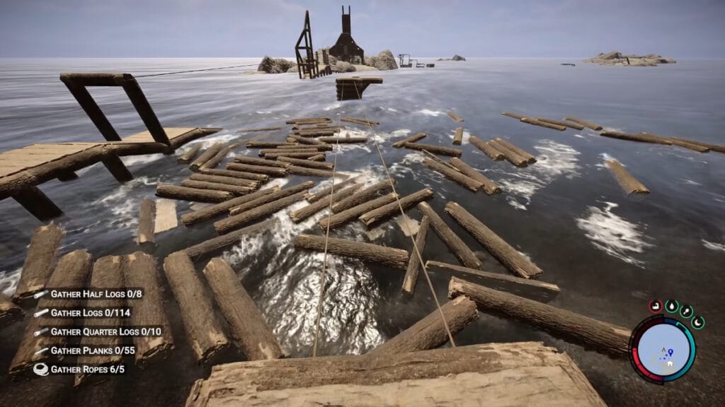 The player builds a base at sea in Sons of the Forest