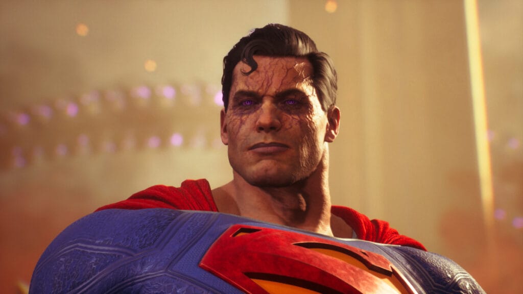 A close-up of Superman, one of the hardest bosses in Suicide Squad: Kill the Justice League