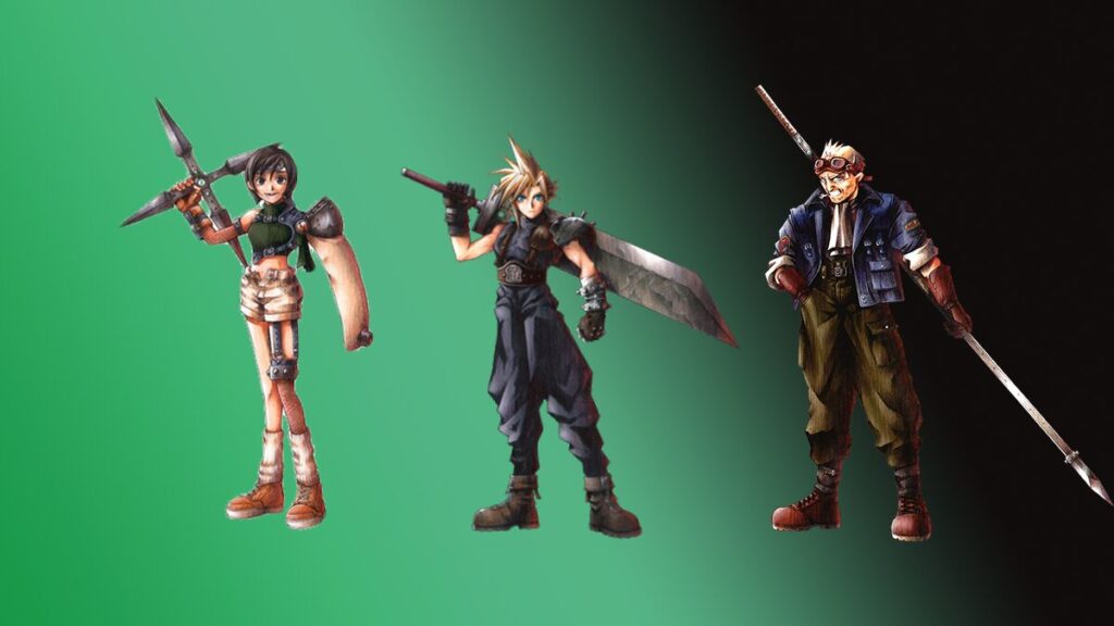 final fantasy 7 yuffie, cloud, and cid