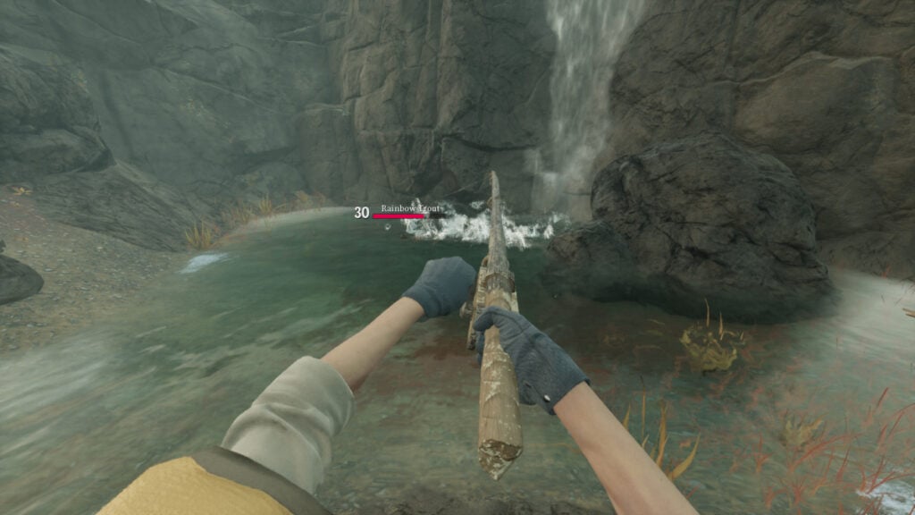 Image of player reeling in a fish with Fishing Rod in Nightingale