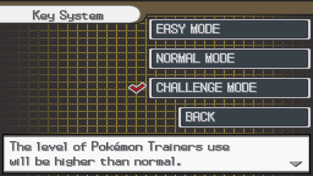 pokemon black and white 2 difficulty setting