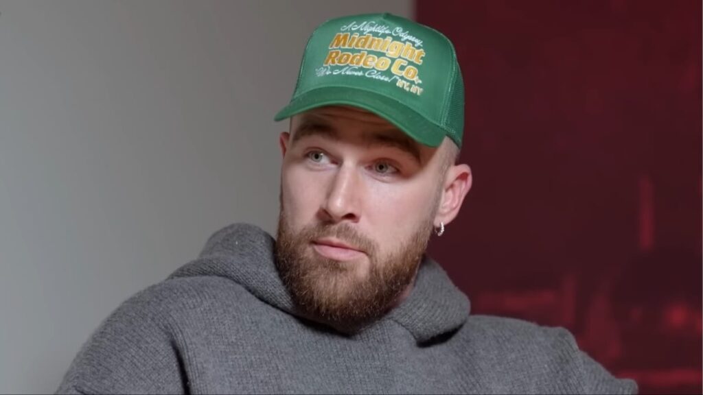Travis Kelce during an interview.