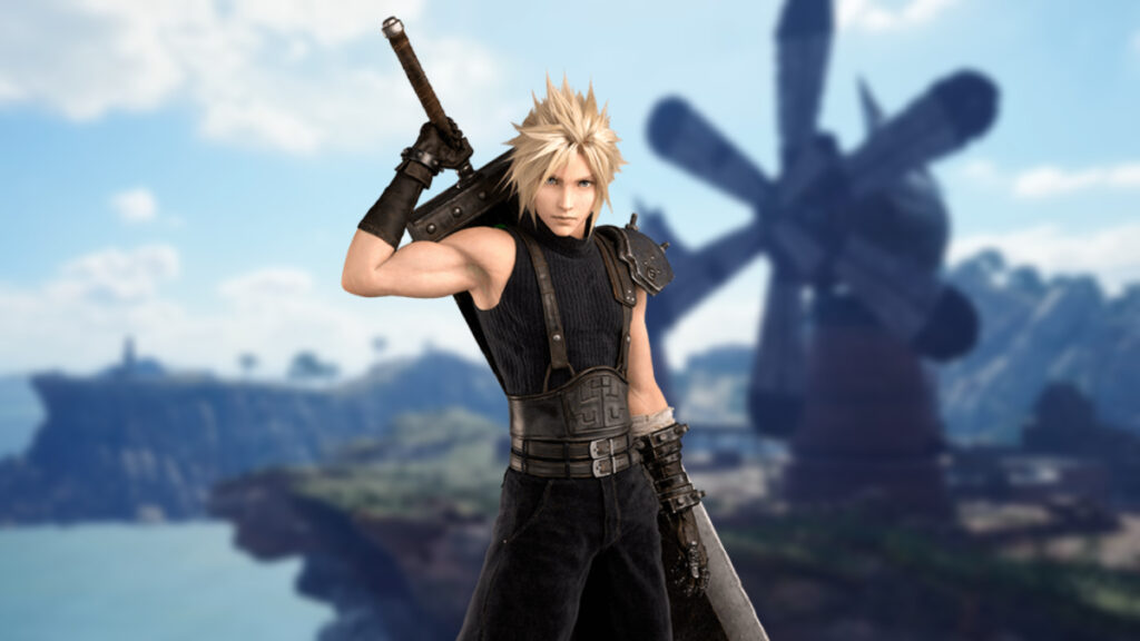 Cloud holding his blade