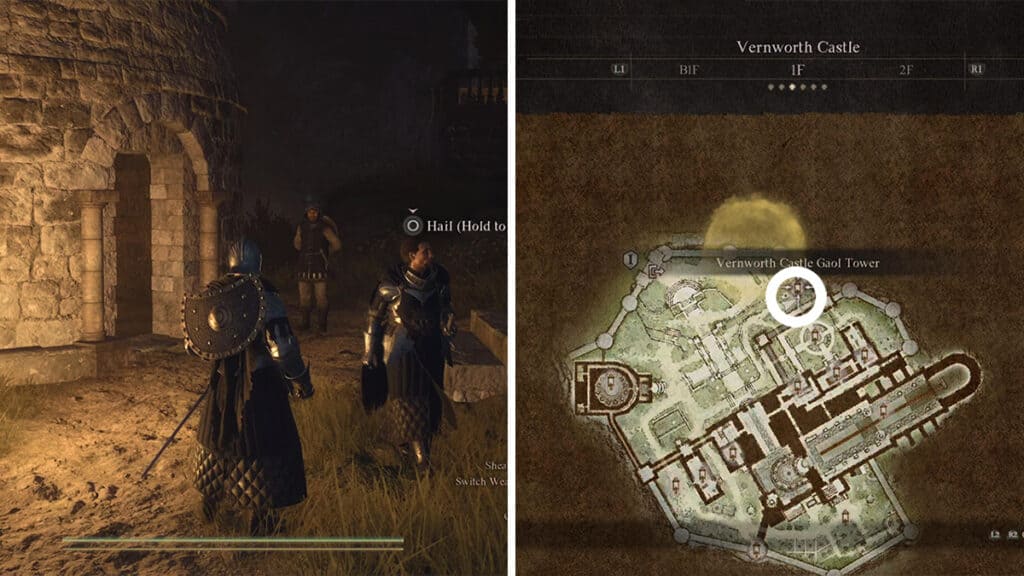 The location of the Gaol Tower you must visit during The Caged Magistrate quest in Dragon's Dogma 2.