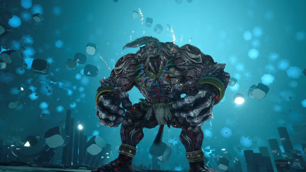 The Titan poses at the start of battle in Final Fantasy 7 Rebirth