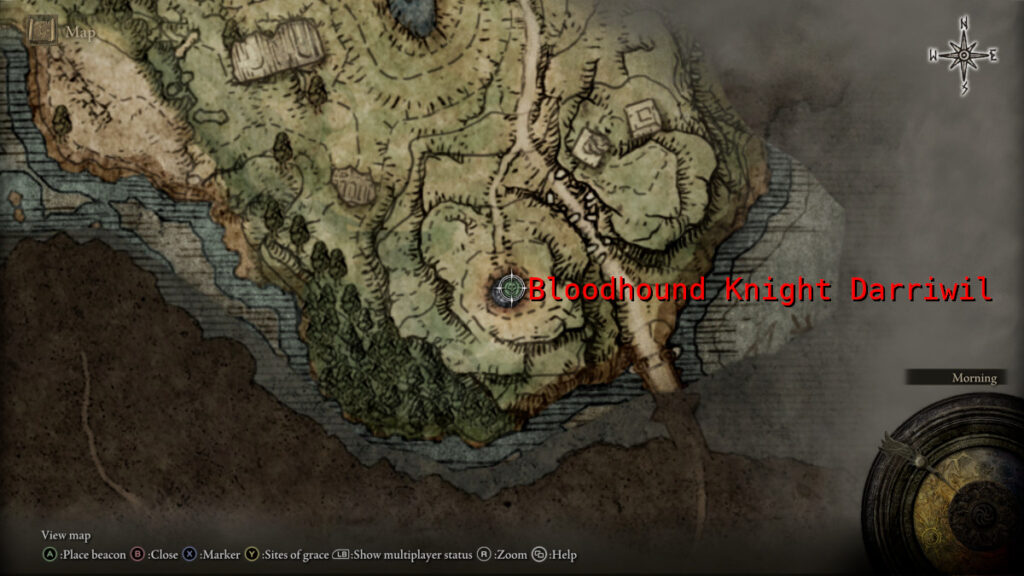Comment vaincre le chevalier Bloodhound Darriwil Elden Ring Map