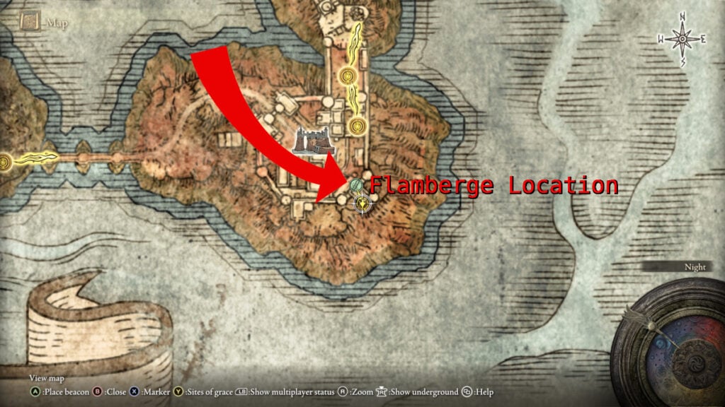 How to Get Flamberge in Elden Ring Map