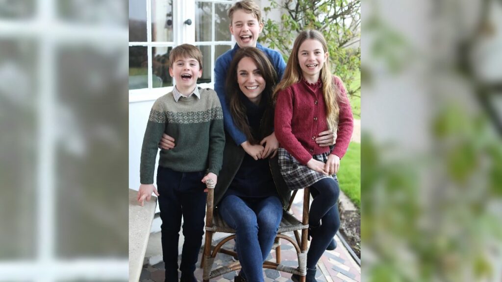 Photoshopped photo of Kate Middleton and her kids.