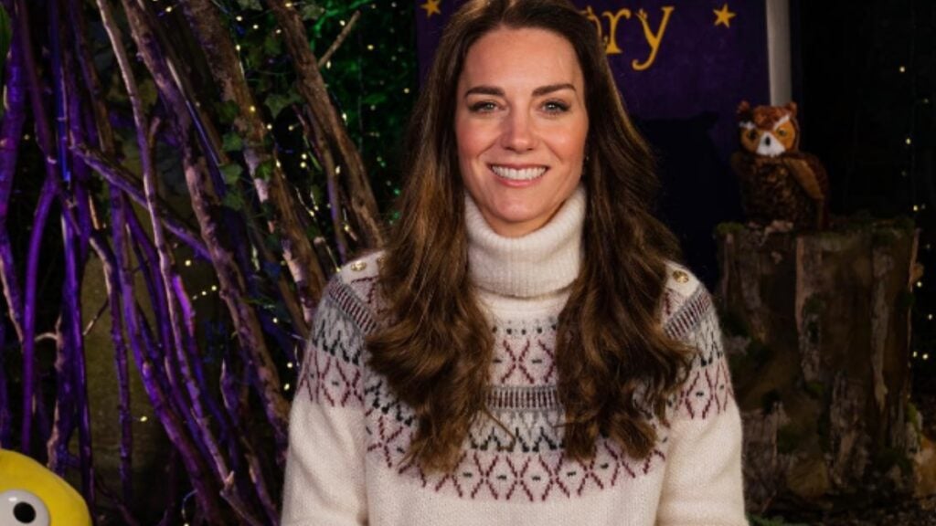 Kate Middleton smiling as she makes an appearance as the Princess of Wales