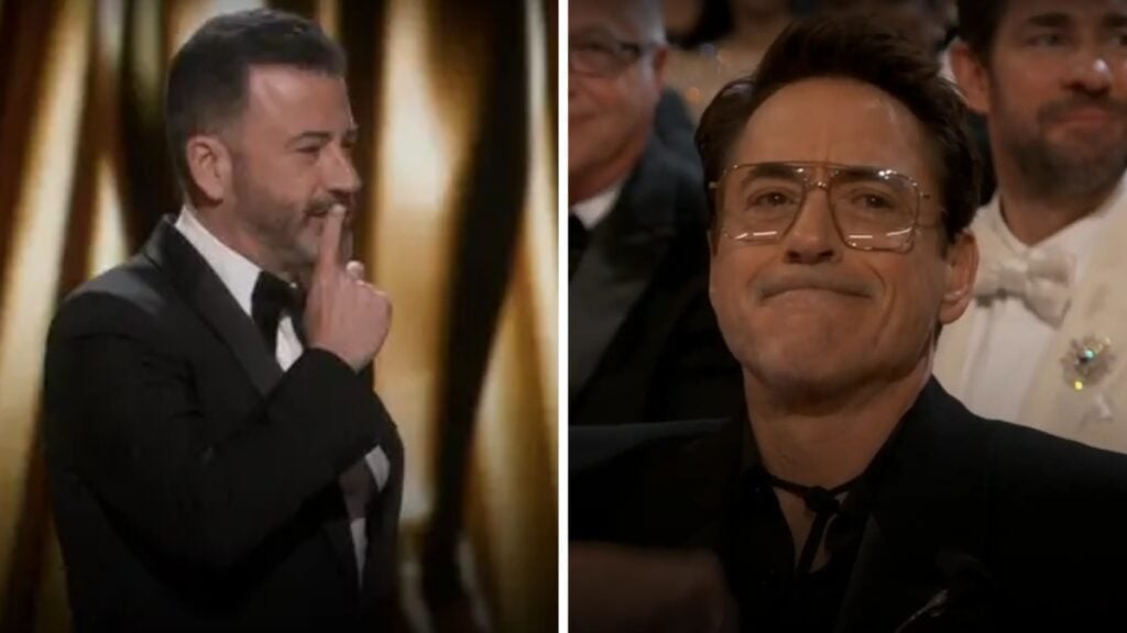 Jimmy Kimmel and Robert Downey Jr. exchange words at 2024 Oscars