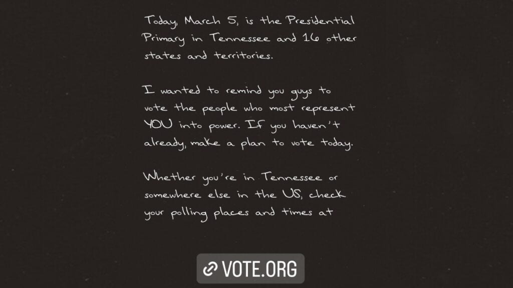 Taylor Swift election appeal on Instagram stories.