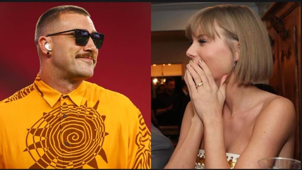Travis Kelce and Taylor Swift photo merge