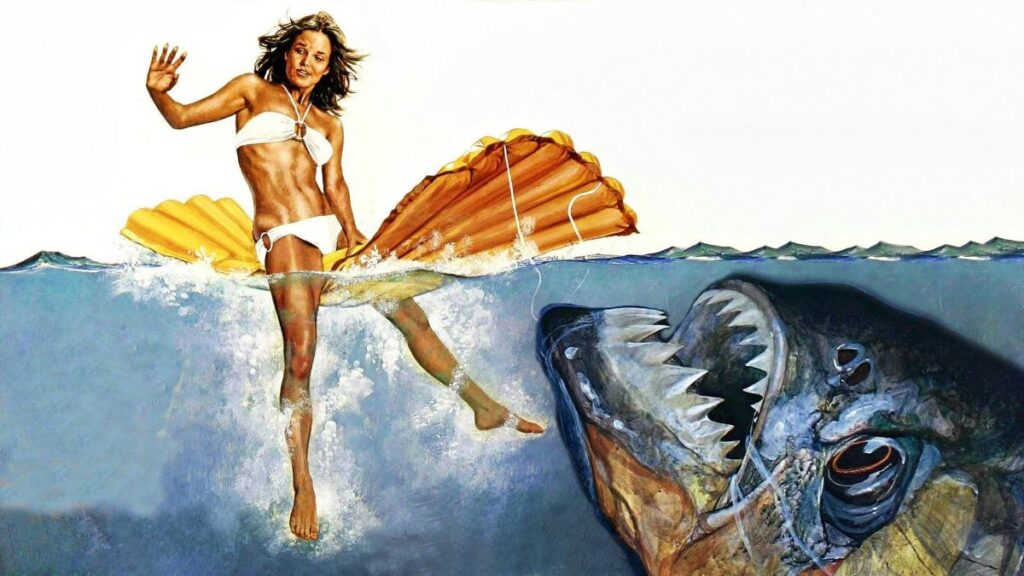 The cropped poster from Piranha (1978)