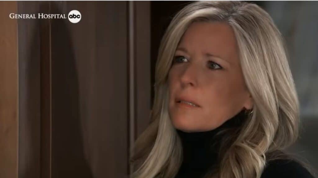 General Hospital actress Laura Wright as Carly Spencer in a scene from the show.