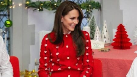 The Princess of Wales Kate Middleton takes notes at holiday event December 2023.