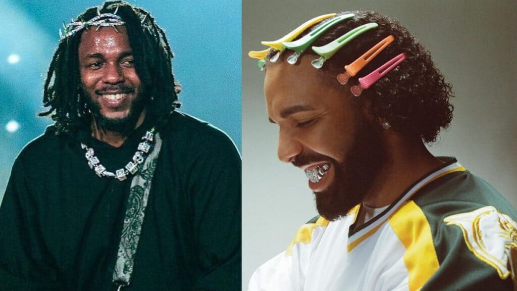 Kendrick Lamar and Drake photo merge amid rap beef.