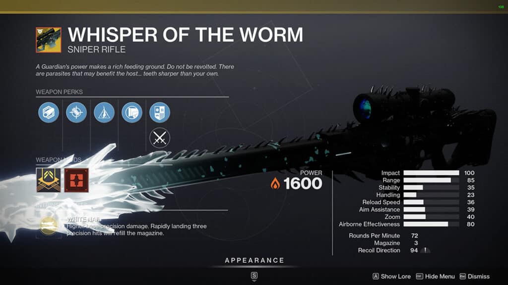 How To Craft Whisper of the Worm in Destiny 2