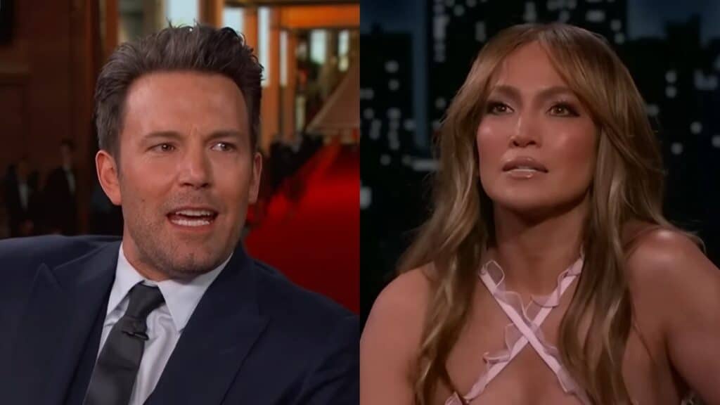 Ben Affleck and Jennifer Lopez on TV