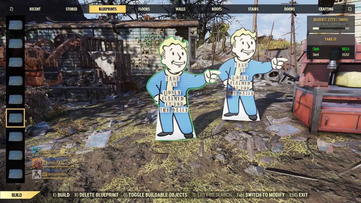 Fallout 76 passe au niveau supérieur en utilisant des ateliers