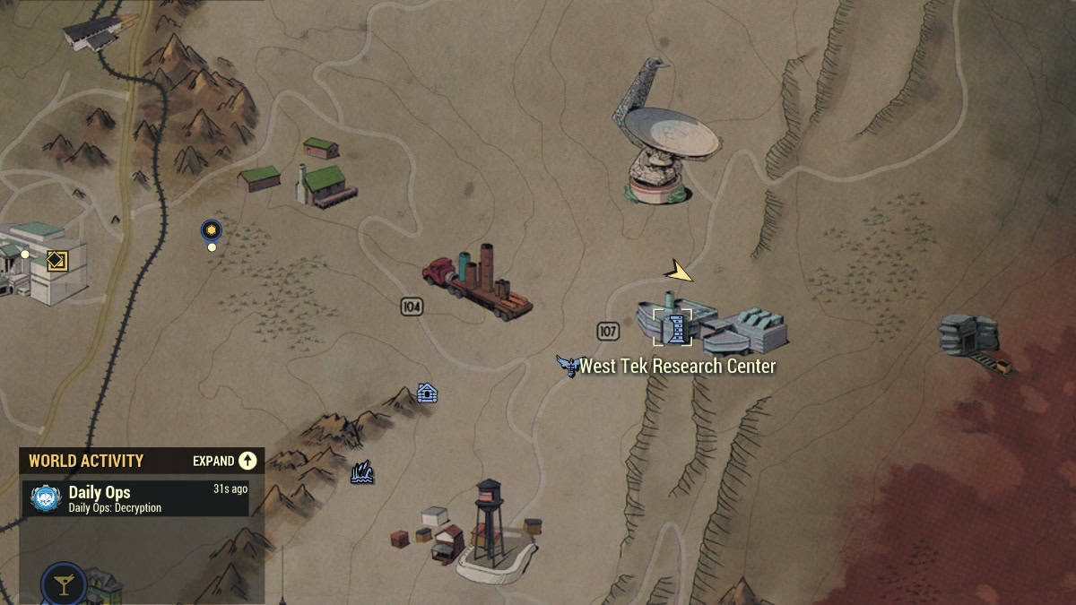 Fallout 76 niveau supérieur West Tek