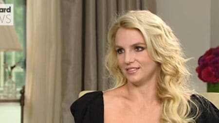 Britney Spears dressed in a black outfit, is sparking worry with her family about her mental health.