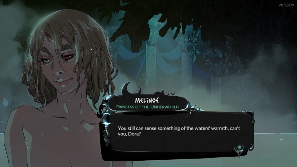 Melinoë, as she appears during the Hot Spring-scenes.