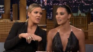 Khloe and Kim Kardashian on The Tonight Show