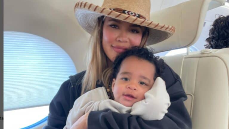 Khloe Kardashian and her son Tatum