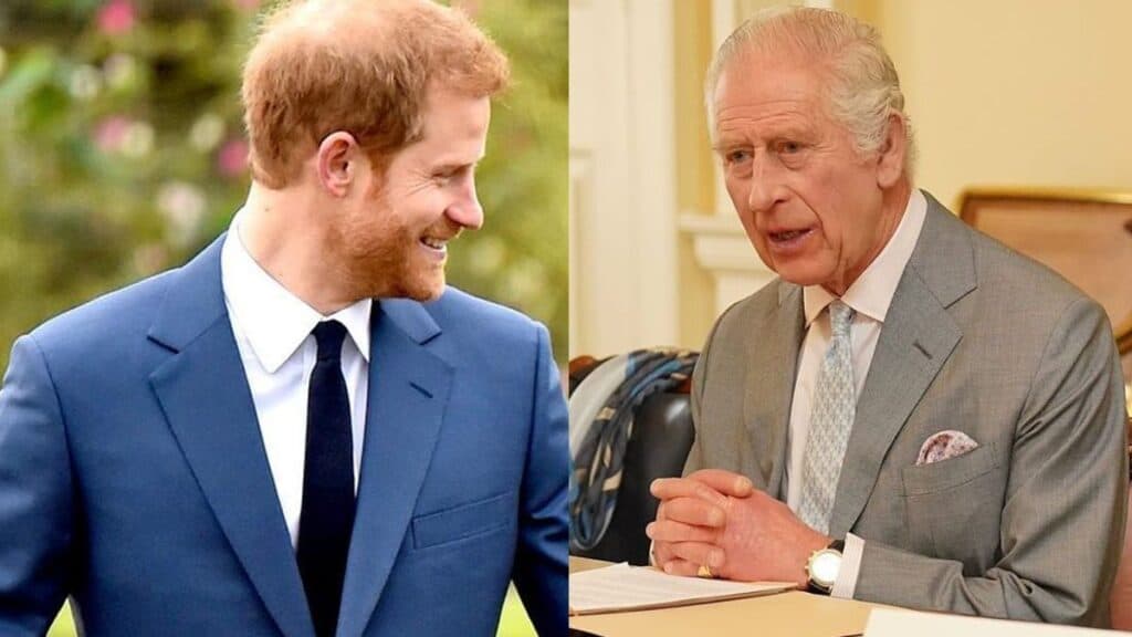 Prince Harry and King Charles photo merge