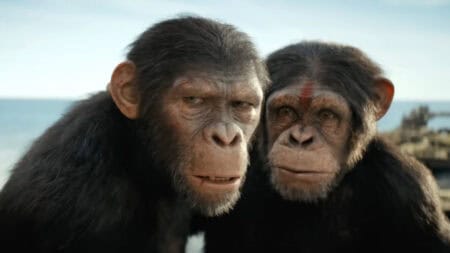 Noa and his mother in Kingdom of the Planet of the Apes