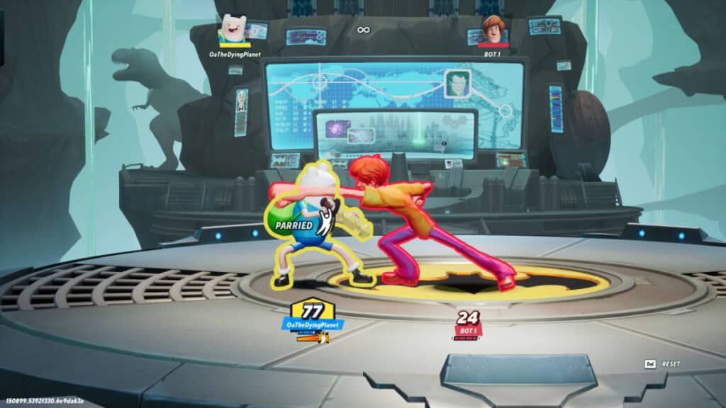 Finn uses a Parry on Shaggy in MultiVersus