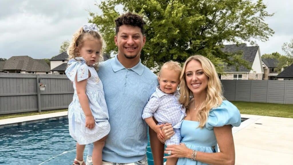 Patrick and Brittany Mahomes with their two children.