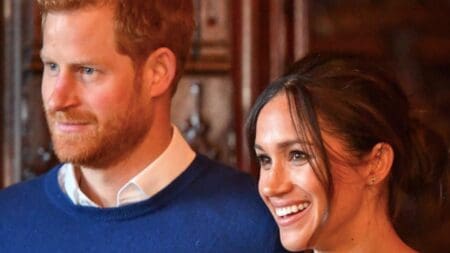 Prince Harry and Megan Markle pose for photos