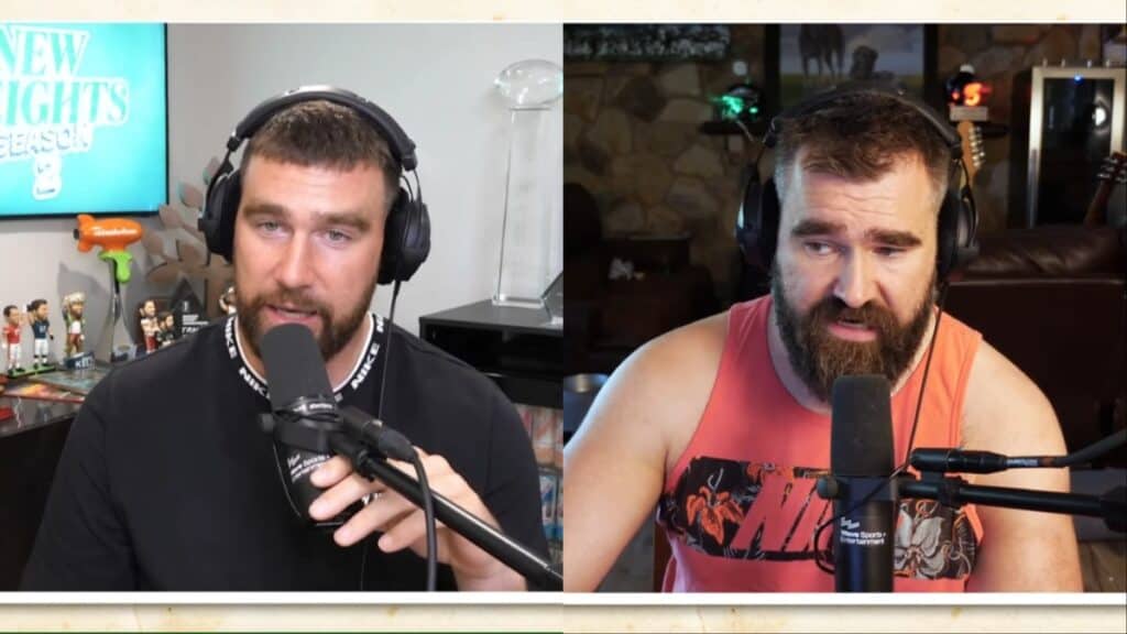 Travis and Jason Kelce on the New Heights podcast